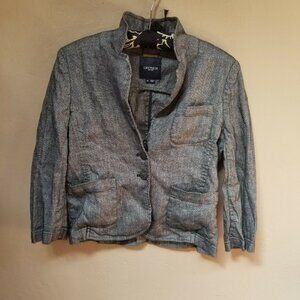 Gryphon Womens Long Sleeves Jacket Two Button Front Blazer Medium Gray